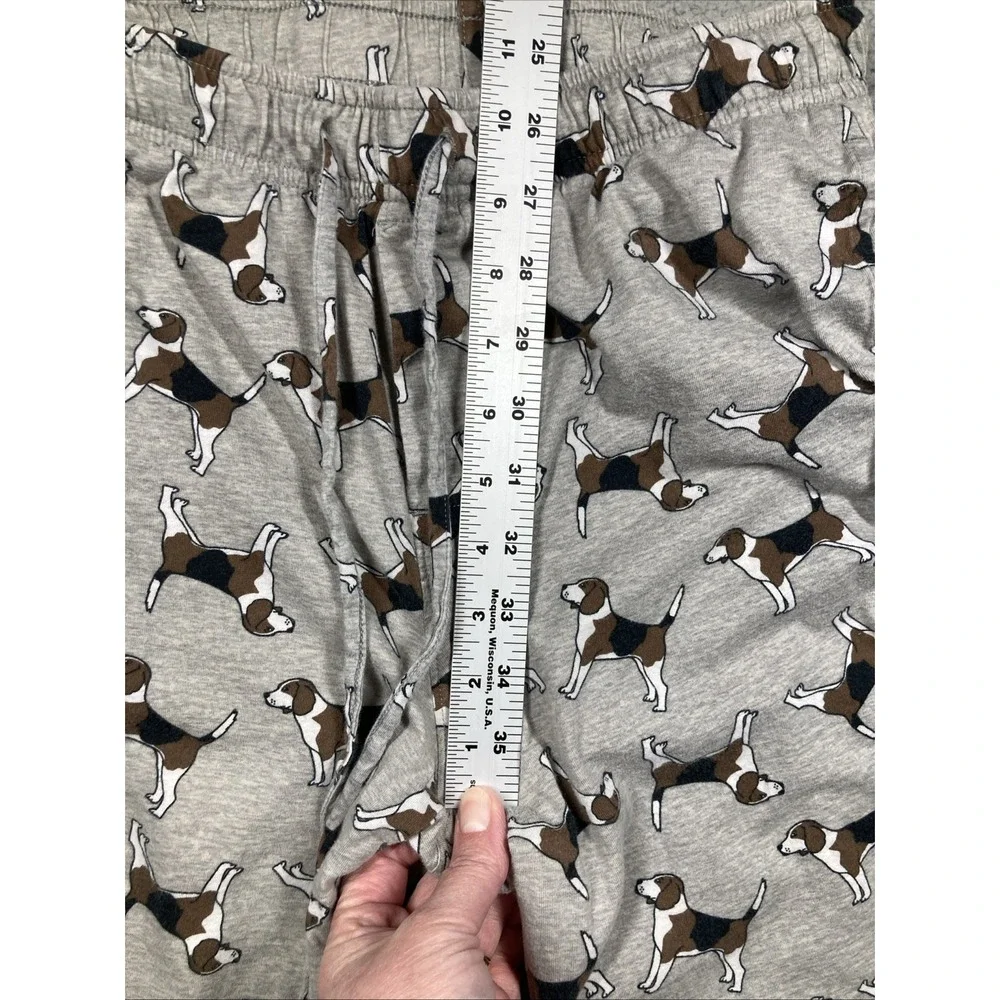 Beagle Pajama‎ Lounge Pants Mens Small Gray Elastic Waist Drawstring  Stretch